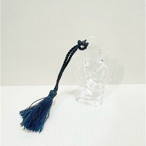 Princess House Lead Crystal Angel Wings Ornament 3 1/4”H Pouch Christmas Holiday